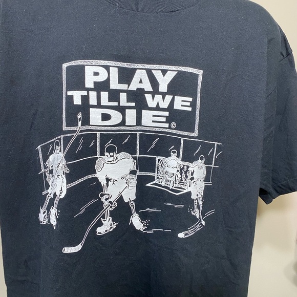Vintage Play Till We Die Hockey Tee - Picture 2 of 5